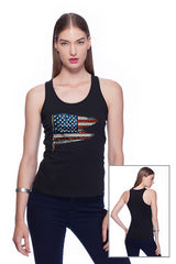 Deep round neck original women t-shirt with print in Street Art style. You will enjoy wearing it in summer. The color of tee shirt is black, fabric - Single Jersey 100% Organic ring-spun Combed Cotton 120 GSM. Medium Fit. Brand Urbanik Art. Manufactured in France.